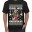 Hippie Santa Playing Guitar Peace Love Ugly Christmas Sweater Men's Graphic T-Shirt