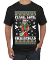 Hippie Santa Playing Guitar Peace Love Ugly Christmas Sweater Men's Graphic T-Shirt