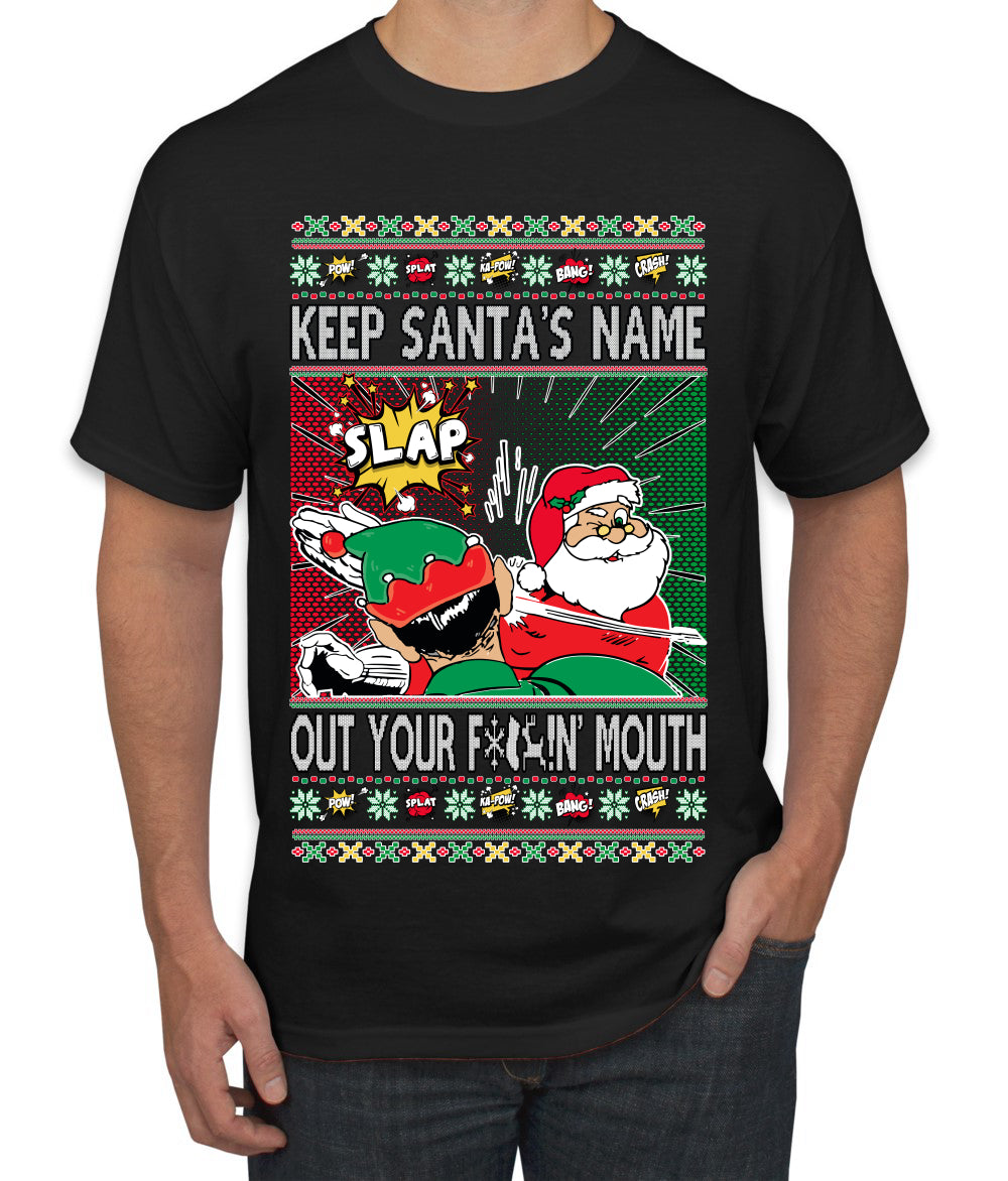 Will Chris Slapping Meme Award Show Cartoon Ugly Christmas Sweater Men's Graphic T-Shirt