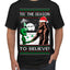 Bigfoot Tis' The Season to Believe in Conspiracies Aliens Ufo Ugly Christmas Sweater Men's Graphic T-Shirt