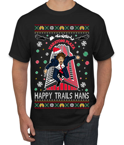 Nakatomi Plaza Happy Trails Hanz Ugly Christmas Sweater Men's Graphic T-Shirt