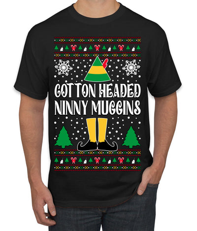 Cotton Headed Muggins Christmas Movie Quote  Ugly Christmas Sweater Men's T-Shirt