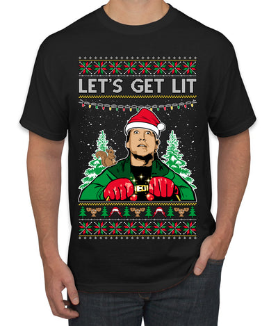 Let's Get Lit Clark Vacation Ugly Christmas Sweater Men's T-Shirt