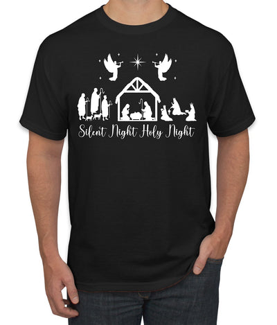 Silent Night Holy Night Religious Jesus Christmas Men's T-Shirt
