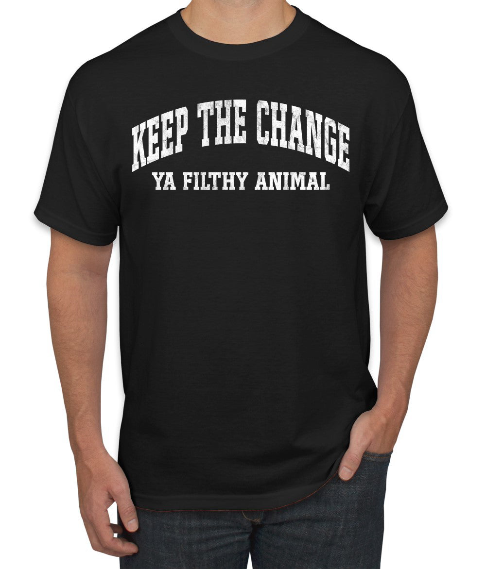 Vintage Movie Quote Keep The Change Filthy Animal Christmas Men's T-Shirt