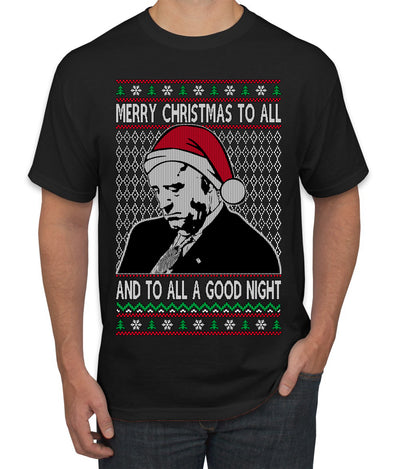 Sleepy Joe Merry Xmas To All And All A Good Night Ugly Christmas Sweater Men's T-Shirt