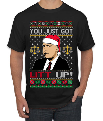 Just Got Litt Up Louis Tv Show Parody Ugly Christmas Sweater Men's T-Shirt