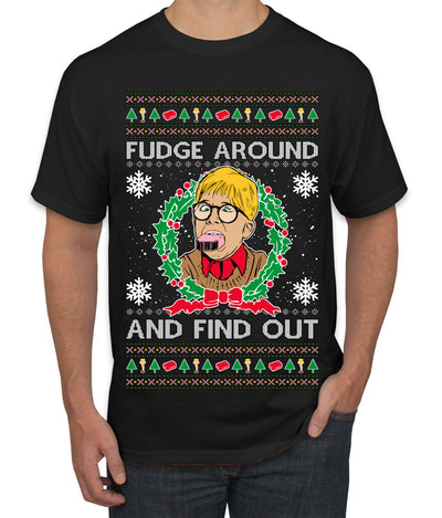 Fudge Around And Find Out Story Ugly Christmas Sweater Men's T-Shirt