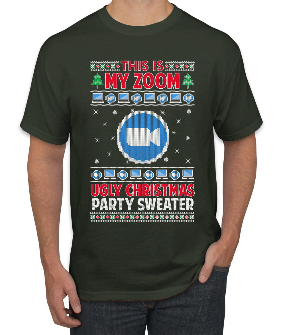 This Is My Zoom Ugly Christmas Party Sweater Ugly Christmas Sweater Men's Graphic T-Shirt