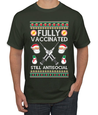 Fully Vaccinated Still Antisocial Ugly Christmas Sweater Men's Graphic T-Shirt