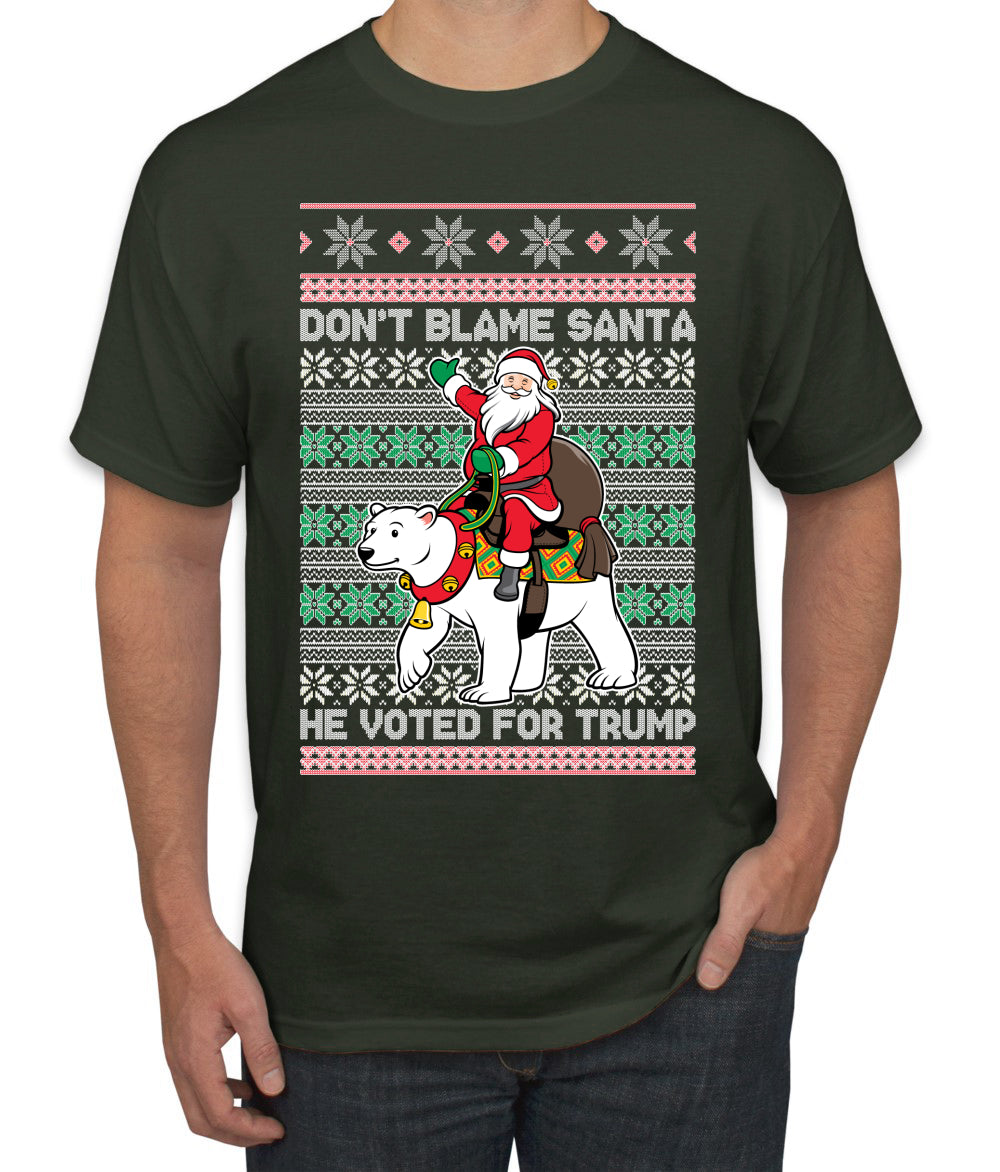Don't Blame Santa He Voted For Trump Ugly Christmas Sweater Men's Graphic T-Shirt