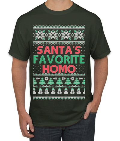 Santa's Favorite Homo Ugly Christmas Sweater Men's T-Shirt