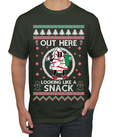 Out Here Looking Like A Snack Cookie Ugly Christmas Sweater Men's T-Shirt