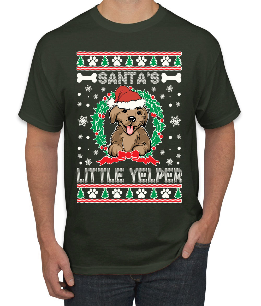 Santa's Little Yelper Christmas Men's Graphic T-Shirt