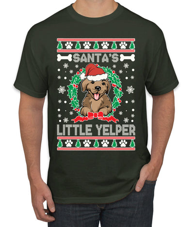 Santa's Little Yelper Christmas Men's Graphic T-Shirt