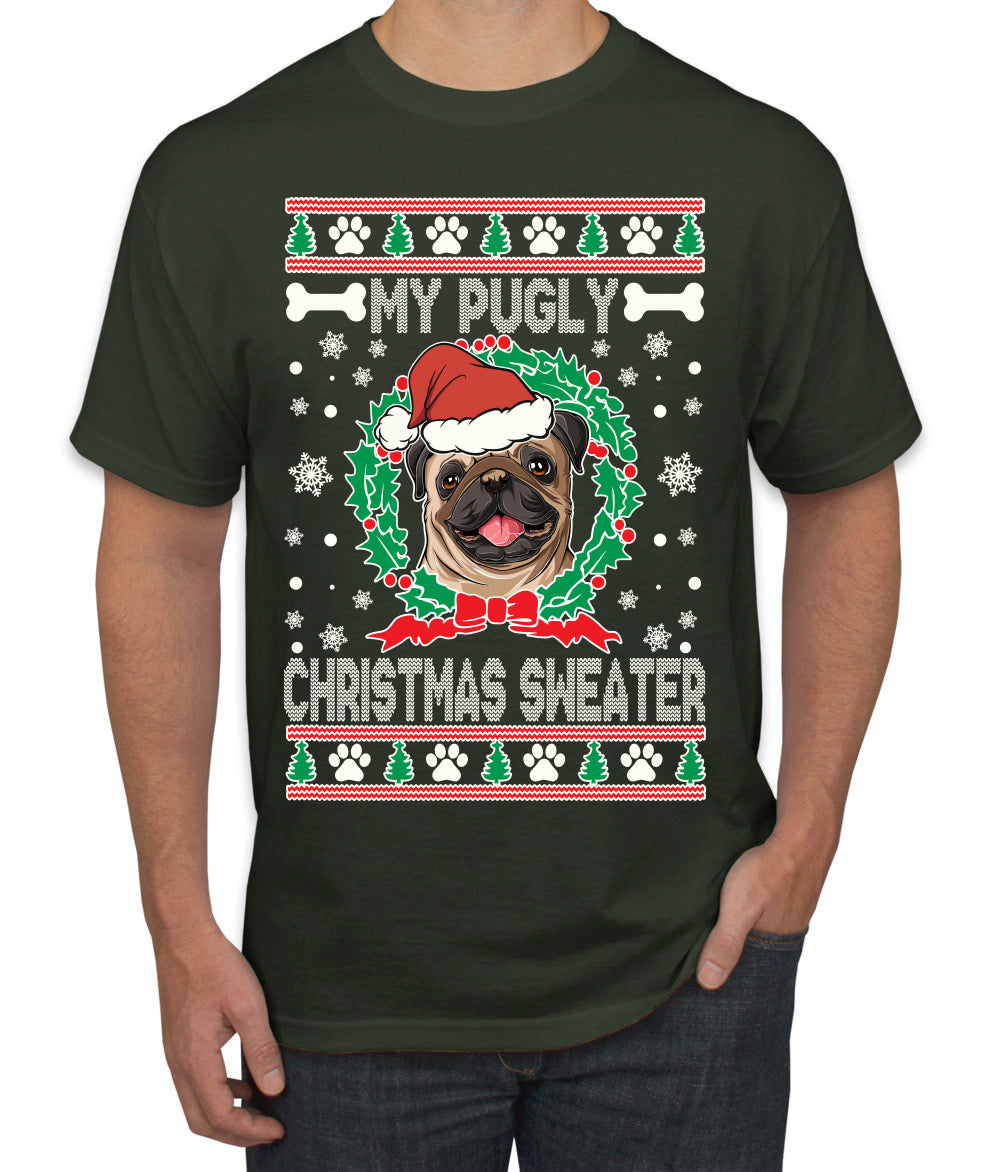 My Pugly Christmas Sweater Christmas Men's Graphic T-Shirt