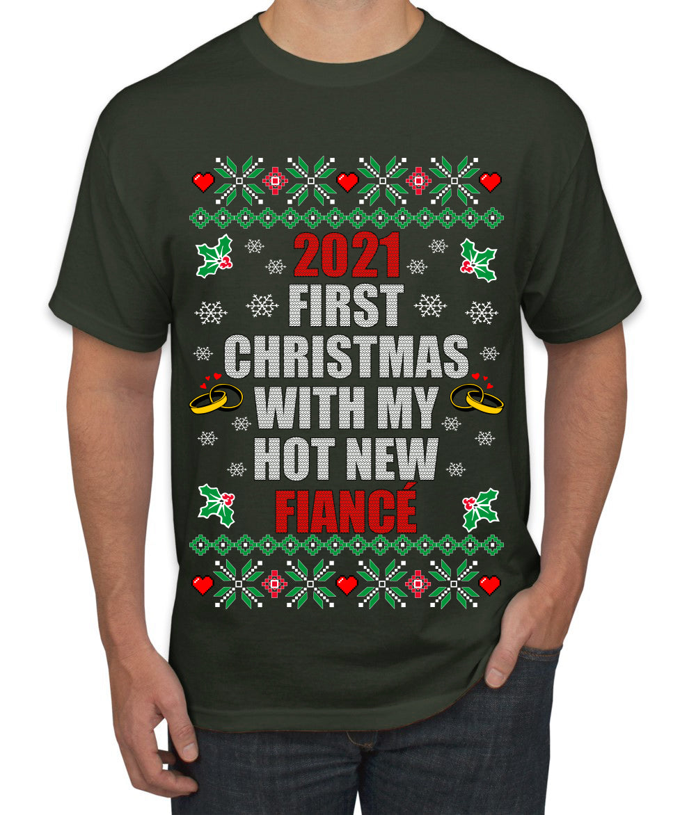 First Christmas With My Hot New Fiance Ugly Christmas Sweater Men's Graphic T-Shirt