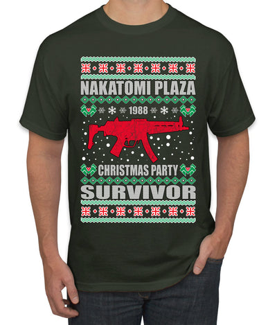 Nakatomi Plaza Christmas Party Survivor Ugly Christmas Sweater Men's Graphic T-Shirt