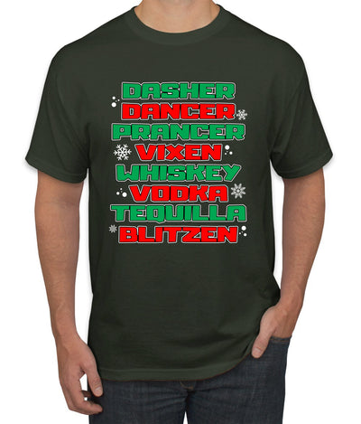 Drunken Reindeer Christmas Men's Graphic T-Shirt