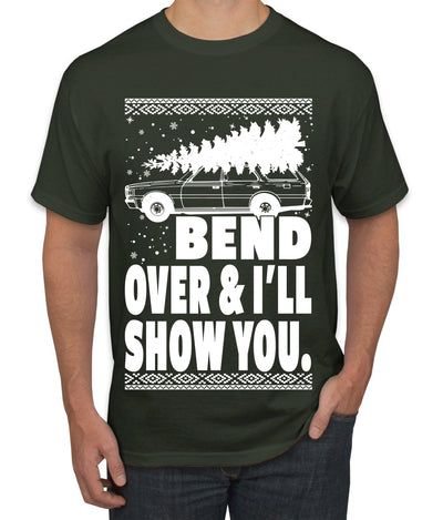 Fanily Vacation Bend Over & I'll Show You Ugly Christmas Sweater Men's Graphic T-Shirt