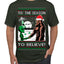 Bigfoot Tis' The Season to Believe in Conspiracies Aliens Ufo Ugly Christmas Sweater Men's Graphic T-Shirt