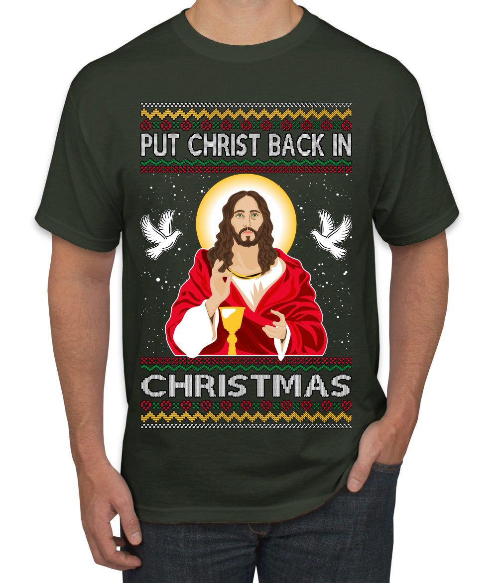 Put Christ Back In Christmas Ugly Christmas Sweater Men's T-Shirt