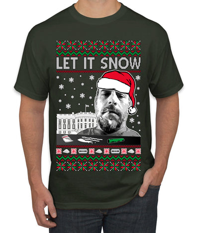 Hunter Let It Snow Biden Ugly Christmas Sweater Men's T-Shirt