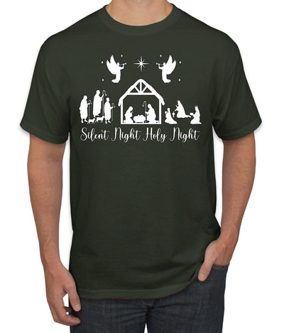 Silent Night Holy Night Religious Jesus Christmas Men's T-Shirt