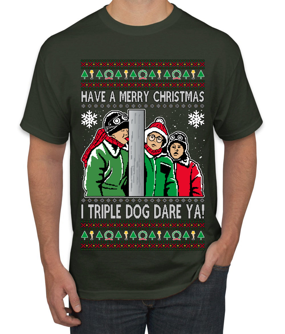 I Triple Dog Dare Ya Merry Story Ugly Christmas Sweater Men's T-Shirt