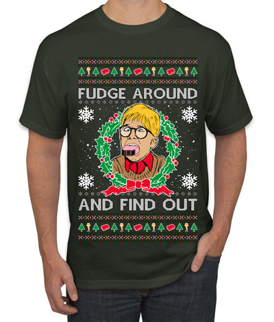 Fudge Around And Find Out Story Ugly Christmas Sweater Men's T-Shirt