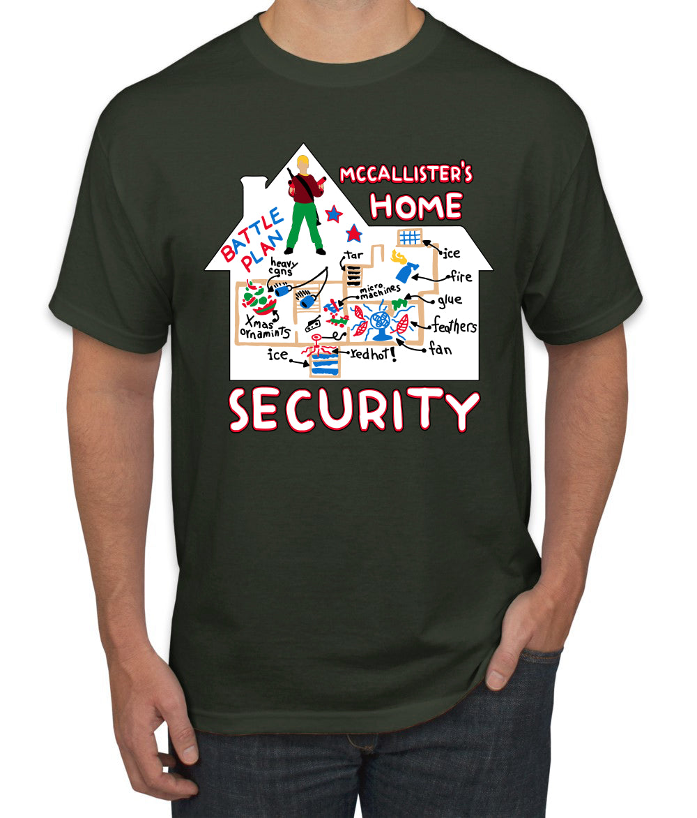McCallister's Home Security Battle Plans Alone Christmas Men's T-Shirt