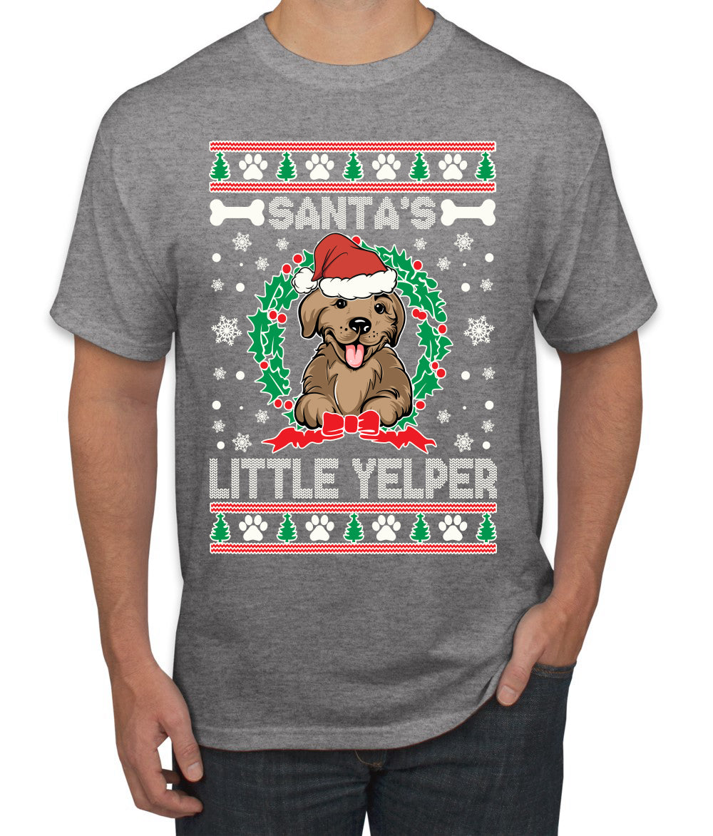 Santa's Little Yelper Christmas Men's Graphic T-Shirt