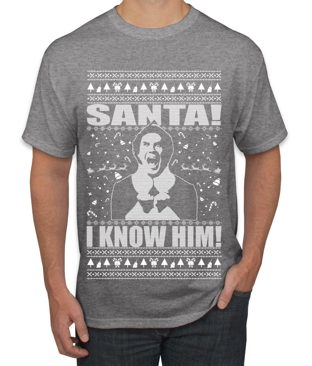 Buddy The Elf Santa! I Know Him Ugly Christmas Sweater Men's Graphic T-Shirt
