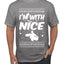 I'm With Nice Individual Couples Ugly Christmas Sweater Men's Graphic T-Shirt
