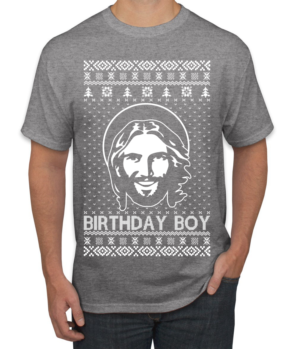 Birthday Boy Jesus Christ Ugly Christmas Sweater Men's T-Shirt