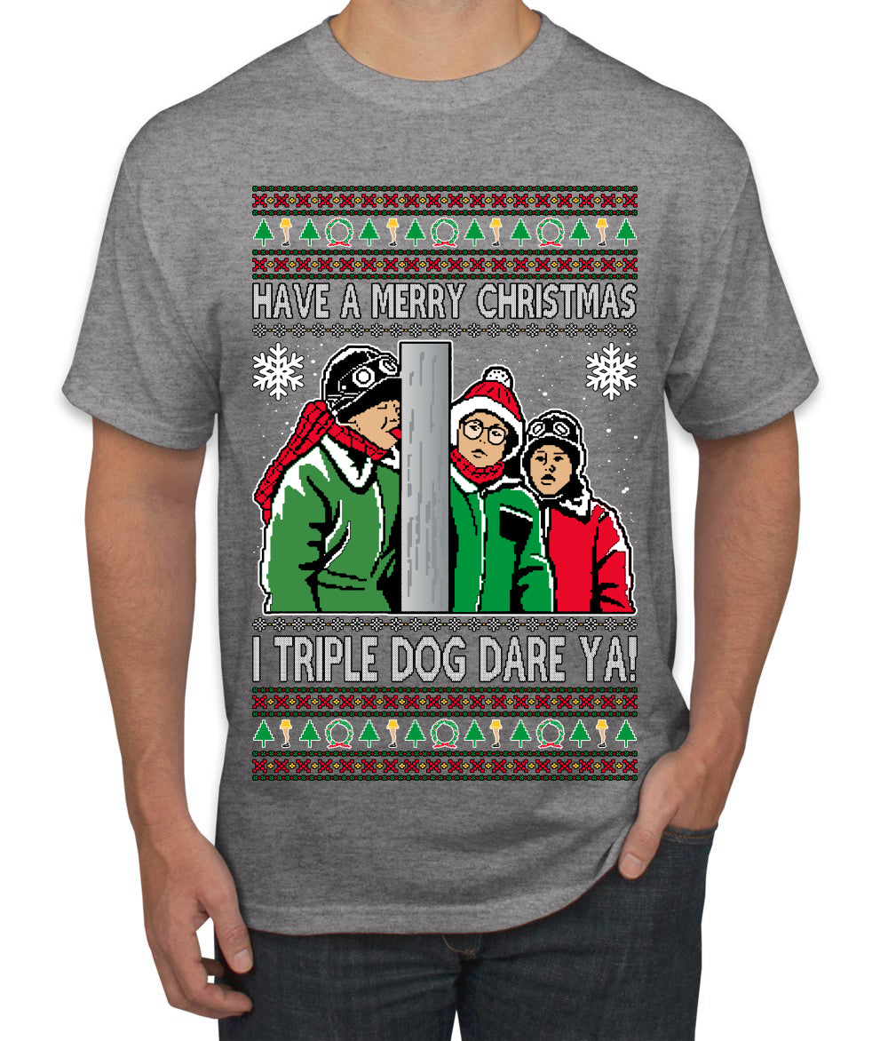 I Triple Dog Dare Ya Merry Story Ugly Christmas Sweater Men's T-Shirt