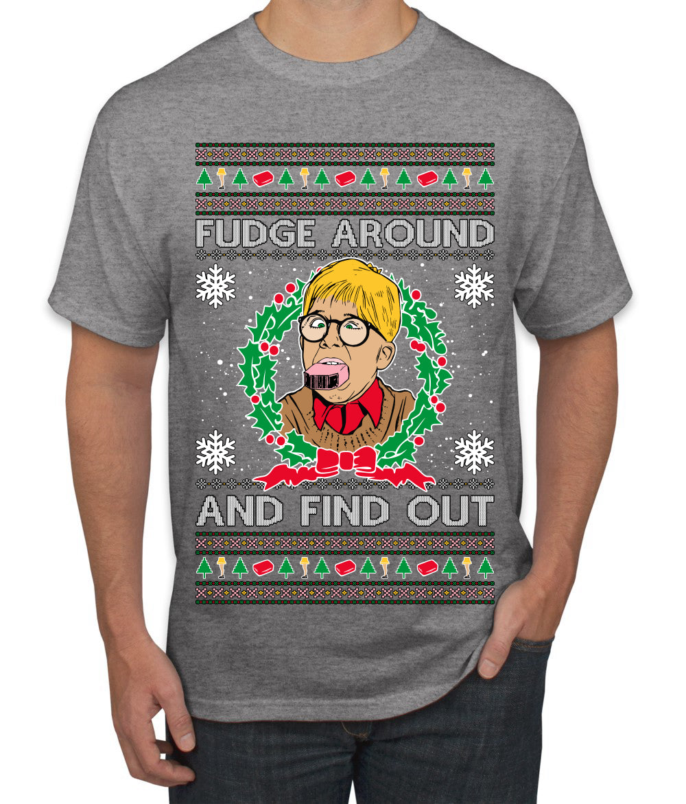 Fudge Around And Find Out Story Ugly Christmas Sweater Men's T-Shirt