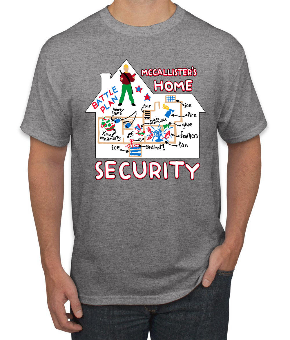 McCallister's Home Security Battle Plans Alone Christmas Men's T-Shirt
