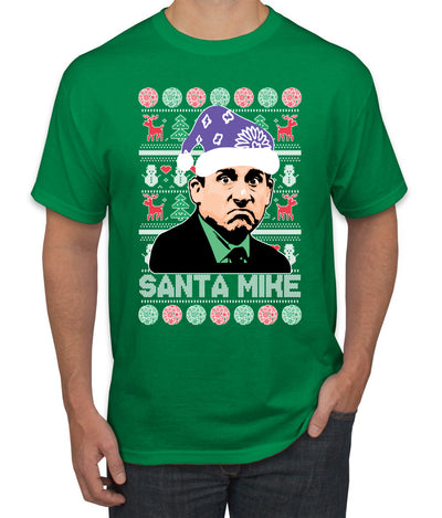 Santa Mike Michael Scott The Office Ugly Christmas Sweater Men's Graphic T-Shirt