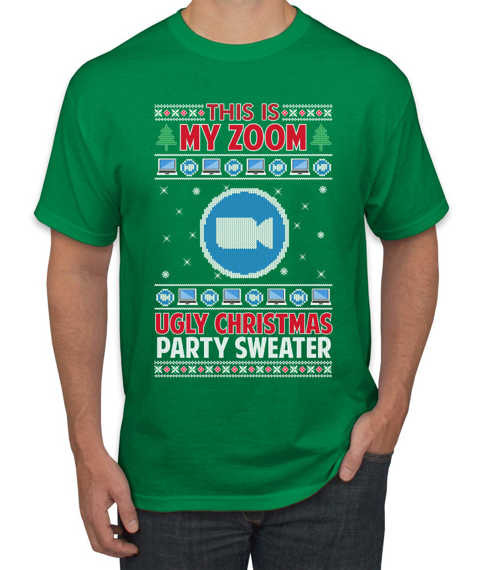 This Is My Zoom Ugly Christmas Party Sweater Ugly Christmas Sweater Men's Graphic T-Shirt
