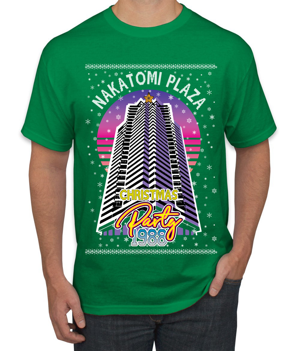 Retro Nakatomi Plaza 1988 Holiday Party Ugly Christmas Sweater Men's T-Shirt