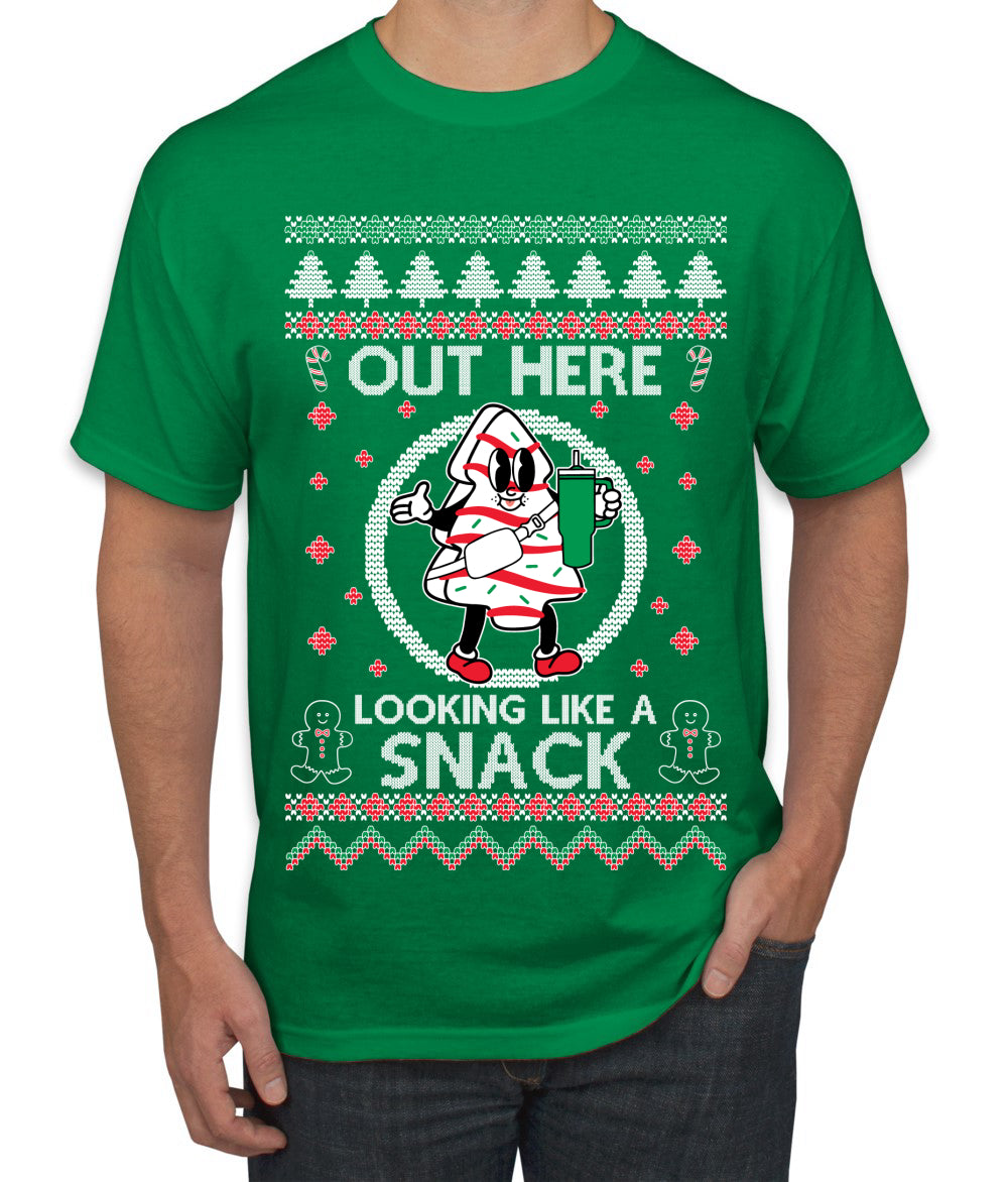 Out Here Looking Like A Snack Cookie Ugly Christmas Sweater Men's T-Shirt