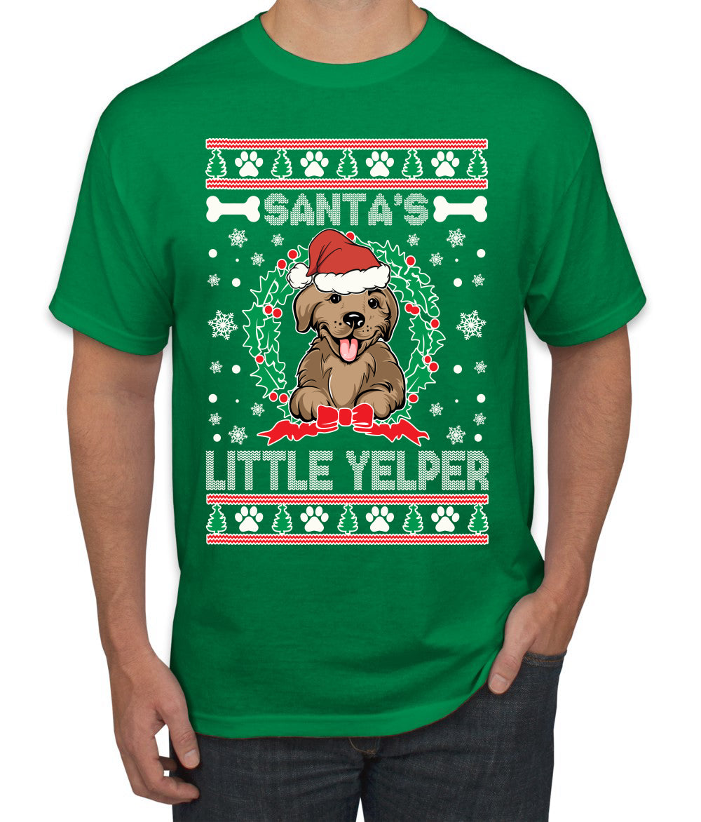 Santa's Little Yelper Christmas Men's Graphic T-Shirt