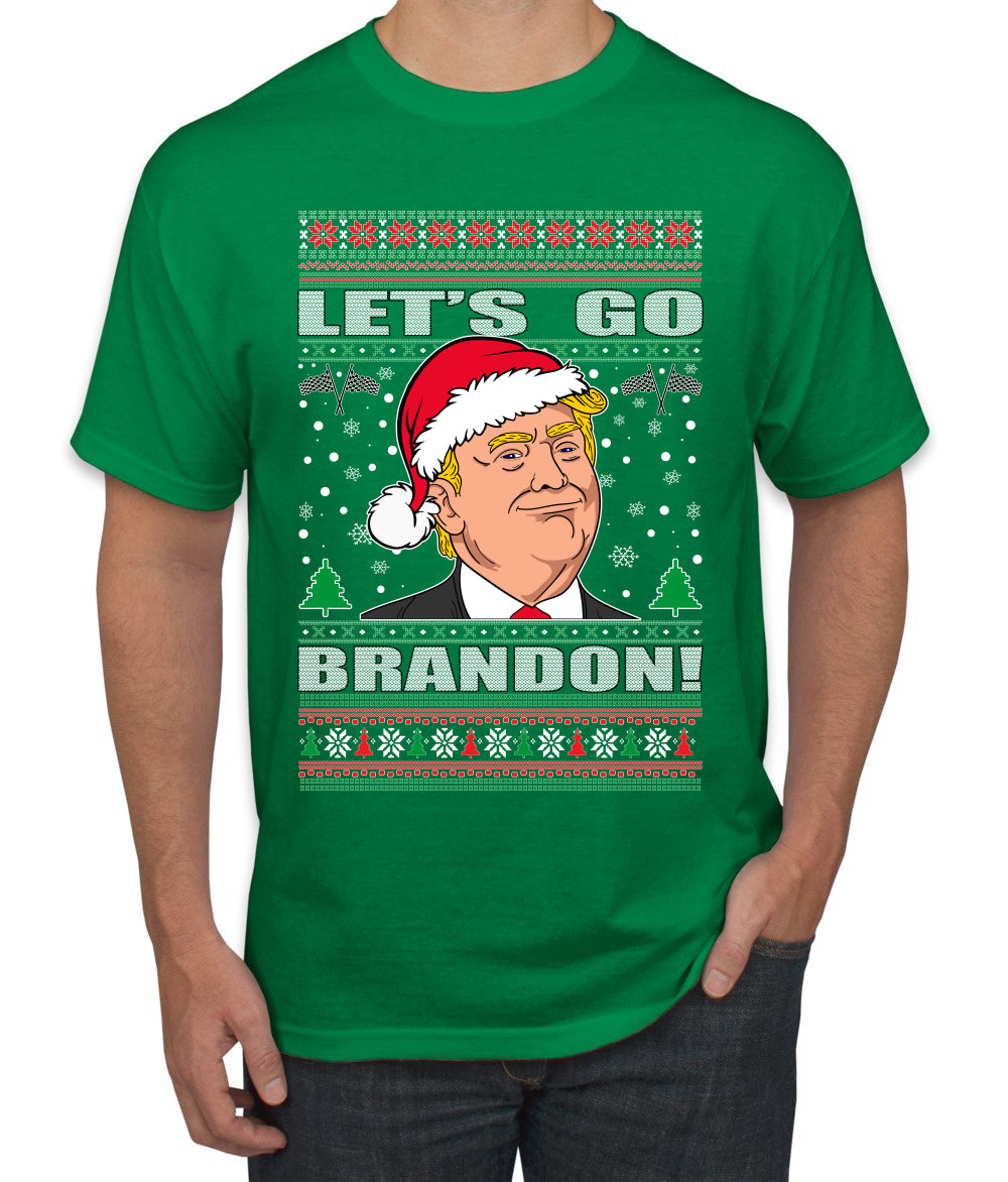 Let's Go Brandon Funny Santa Hat Ugly Christmas Sweater Men's Graphic T-Shirt