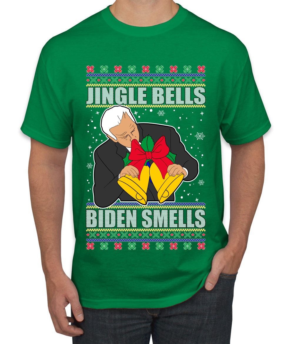 Jingle Bells Biden Smells Ugly Christmas Sweater Men's Graphic T-Shirt
