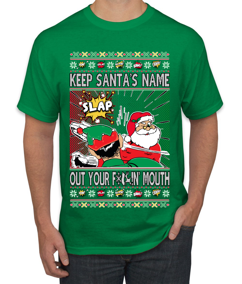 Will Chris Slapping Meme Award Show Cartoon Ugly Christmas Sweater Men's Graphic T-Shirt