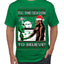 Bigfoot Tis' The Season to Believe in Conspiracies Aliens Ufo Ugly Christmas Sweater Men's Graphic T-Shirt