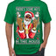 Black Santa Claus Gangster Bling Ho's In This House Ugly Christmas Sweater Men's Graphic T-Shirt