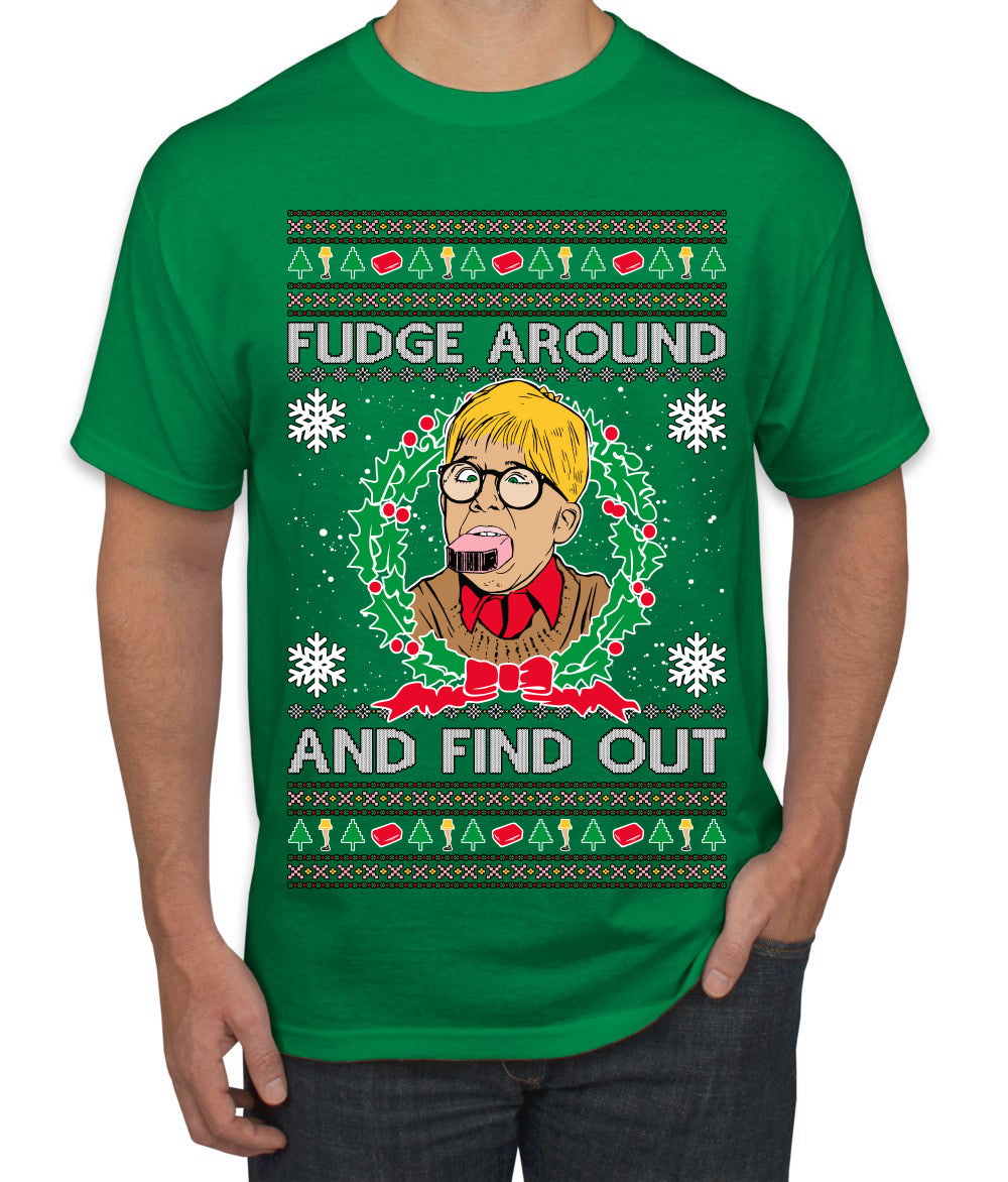 Fudge Around And Find Out Story Ugly Christmas Sweater Men's T-Shirt