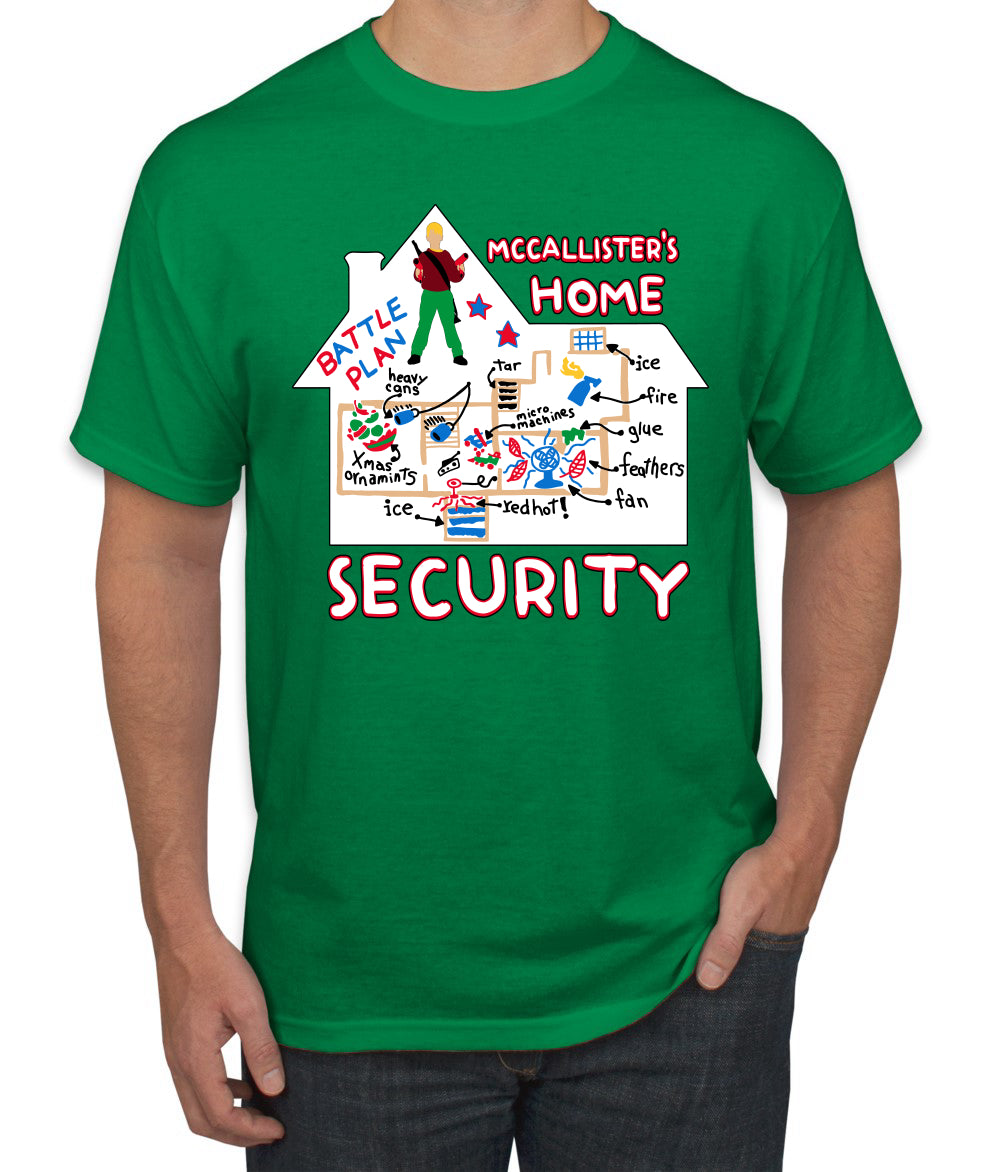 McCallister's Home Security Battle Plans Alone Christmas Men's T-Shirt